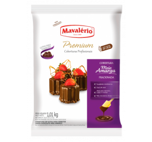 Cobertura Premium Em Gotas Para Derreter Sabor Chocolate Meio Amargo Mavalério