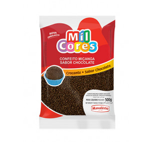 Confeito Miçanga Sabor Chocolate Mil Cores